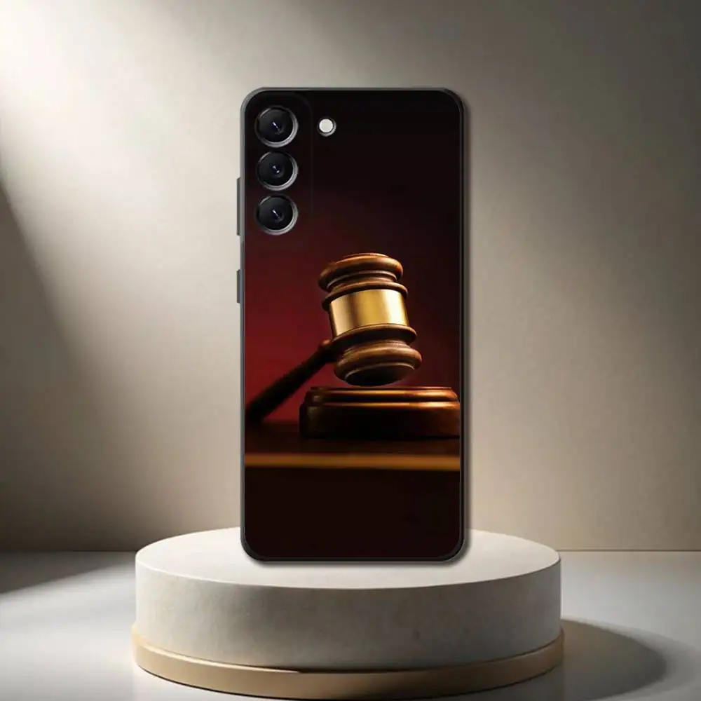 Capa de telefone para advogado, juiz, justiça, para samsung galaxy a 73,72,51,53,52,71,22,5g, nota, j7,8,9 capa preta macia