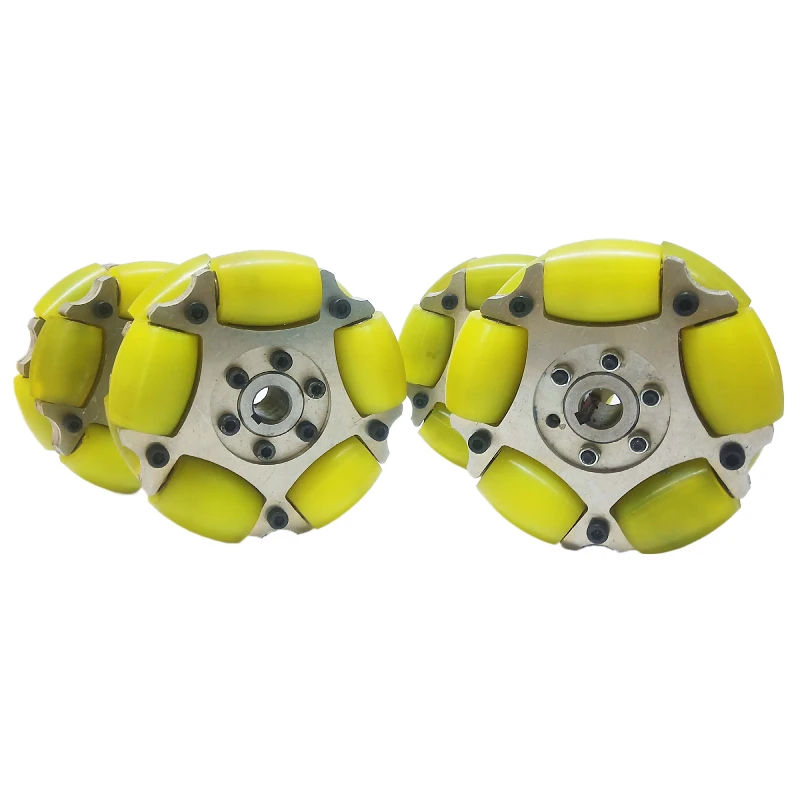 Industrial grade aluminium 127mm heavy duty omnidirectional AGV robot Mecanum type 100kg load capacity