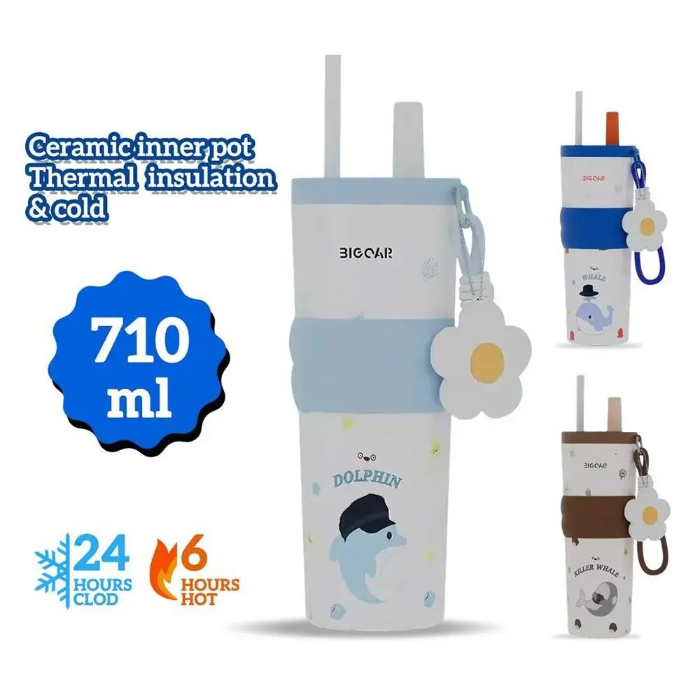 المحمولة السيراميك الداخلية خزان كوب حراري 710 مللي سعة كبيرة فراغ القدح فنجان القهوة هدية عملية