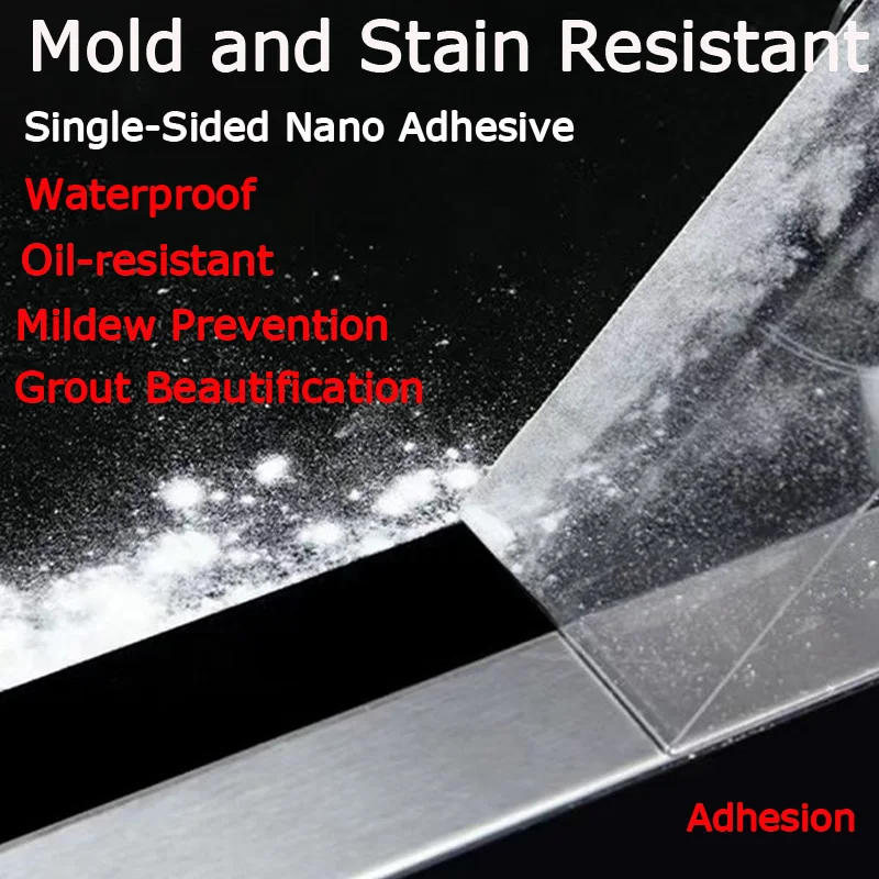 

Kitchen Waterproof and Mildew-Resistant Tape, Strong, Transparent, Single-Sided, Nano, Stove Edge Adhesive, Sink Sealing and Til