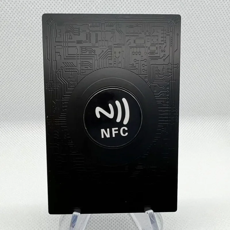 Hot Selling Custom Engraved Stainless Steel NFC Chip Smart Limited Metal Field Center Trading Card Gold Metal  Game Card