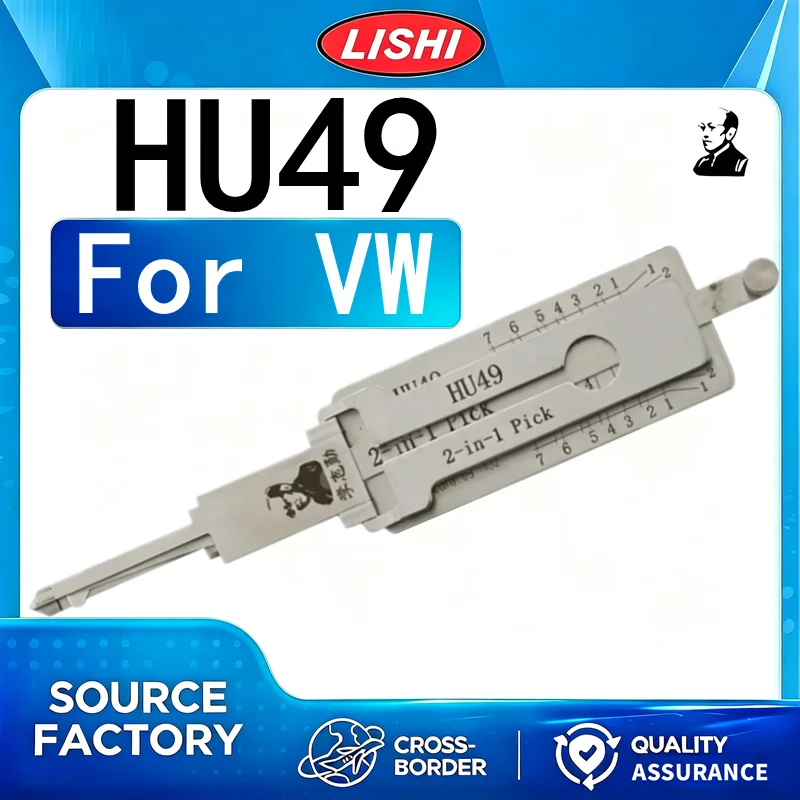 LISHI HU49 2-in-1 Pick & Decoder Locksmith Tool Lock Reader Opener for VW Old Jetta Santana 2000 3000 Auto Lock Repair
