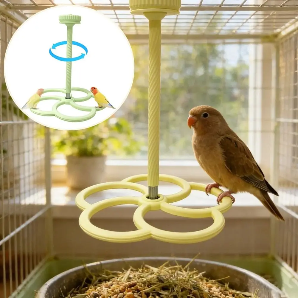 New Treat Dispenser Rotating Windmill Cage Parrot Entertainment Mental Stimulation Interactive Parrot Bird Cage Conure