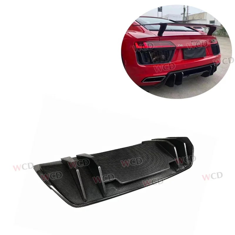 Real Carbon Fiber Rear Bumper Lip Diffuser Bodykit For Audi R8 V8 V10 2017-2019