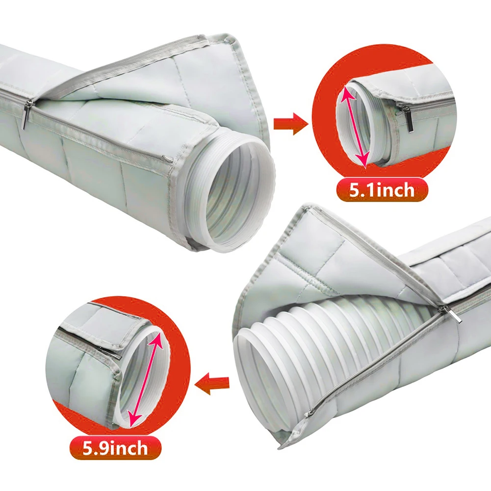 

Крышка шланга кондиционера, подходит для выхлопных шлангов диаметром 5,1 дюйма и 5,9 дюйма, съемная крышка шланга переменного тока