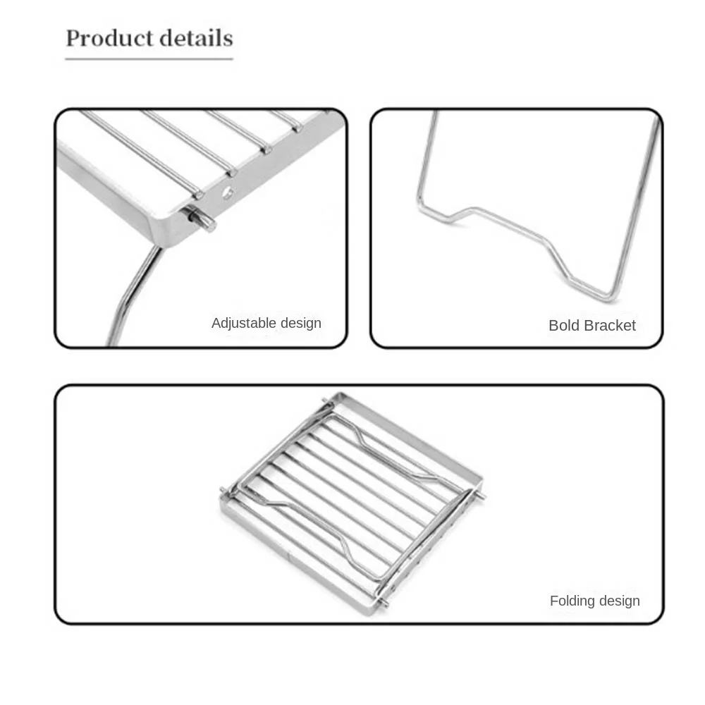 

Stainless Steel Foldable Camping Grill Rack Foldable Corrosion Resistan BBQ Stove Stand Folding Heat-resistant