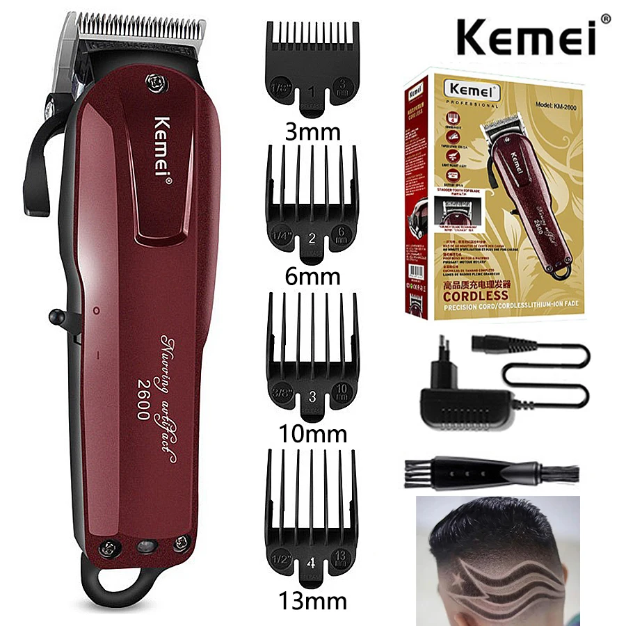 

Kemei KM-2600 professional hair clipper electric hair trimmer powerful hair shaving machine hair cutting beard razor spare blade