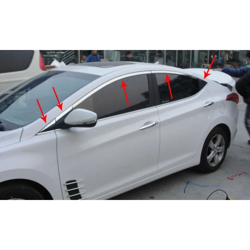 

High quality stainless steel window trim cover(Up+Front,posterior triangle,a Set of 10pcs) For 2012 Hyundai Elantra