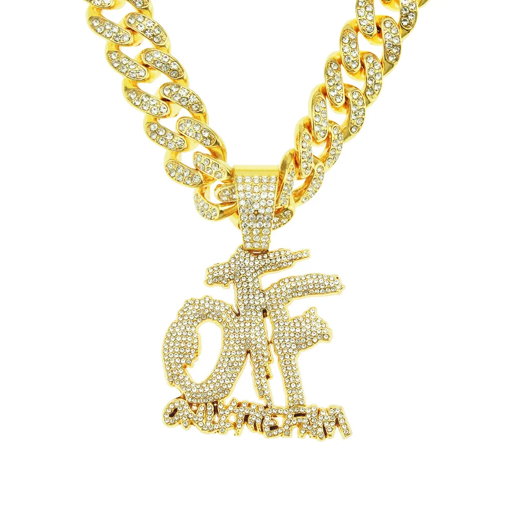 Creative splicing letter pendant necklace, European and American hip-hop trendsetters, street dance men's accessories