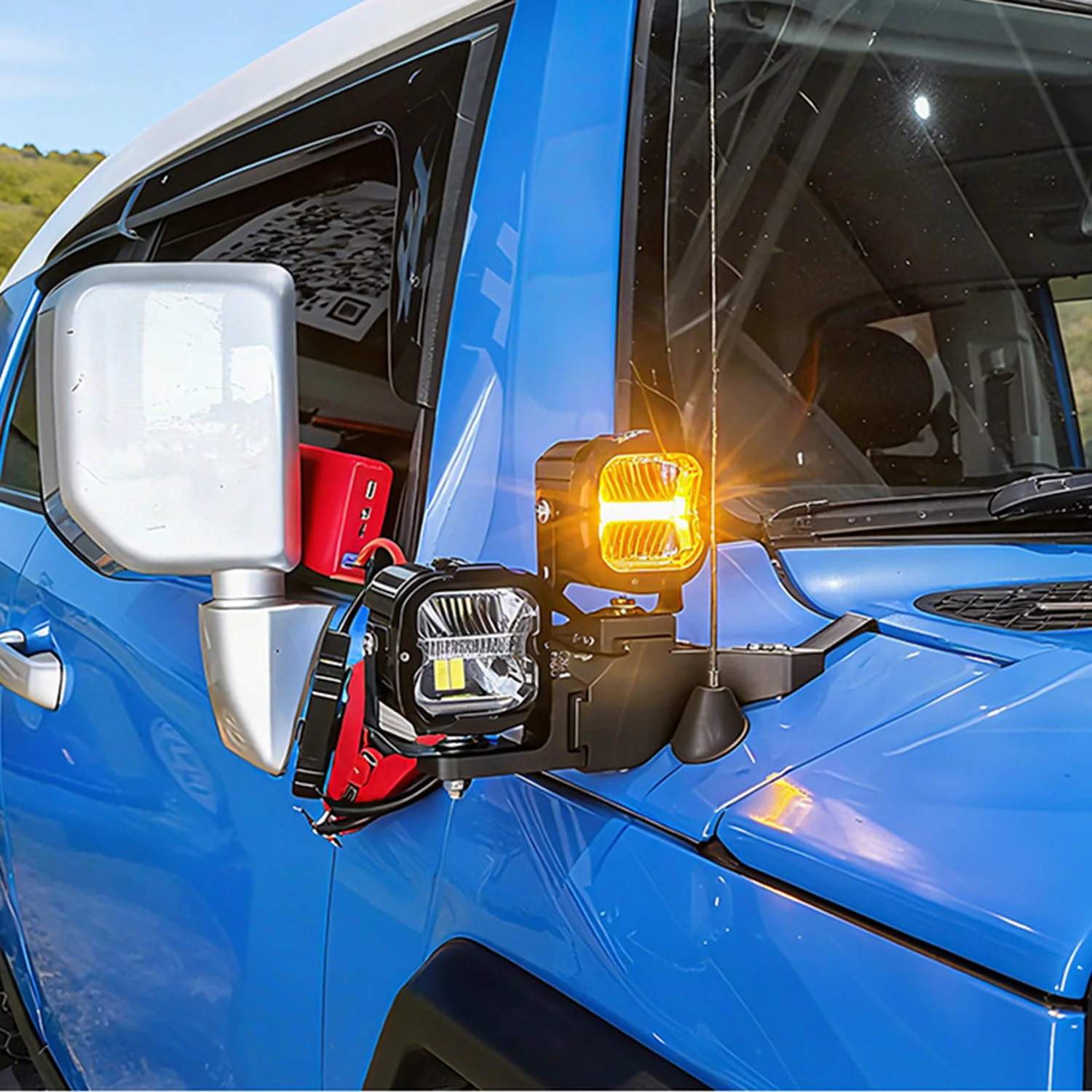 For Toyota FJ Cruiser 2007-2022 LED Light Bar Mounting Brackets Ditch Light Hood Mount A-pillar Spotlight Searchlight Holder
