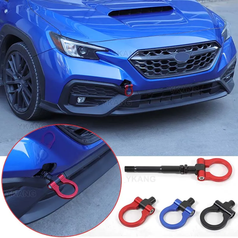 For Subaru WRX Crosstrek 2022-2024 Aluminum Alloy Red Car Forward Trailer Hook Tow Ring Bumper Tow Hook Trim Car Accessories