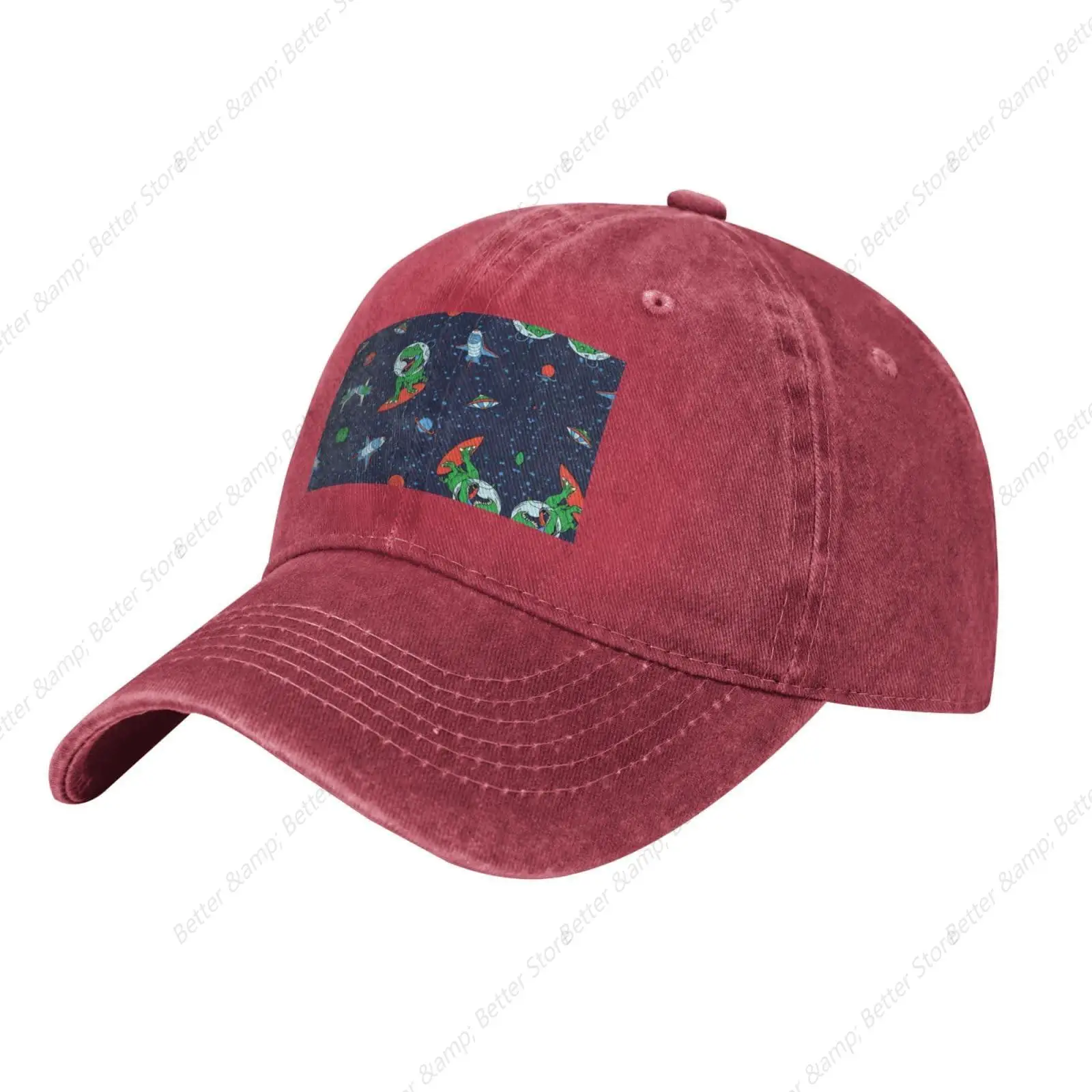 Funny Astronaut Dinosaur Rocket Brim Cap Hip Hop Trucker Hat Men Women Adjustable Baseball Cotton Caps