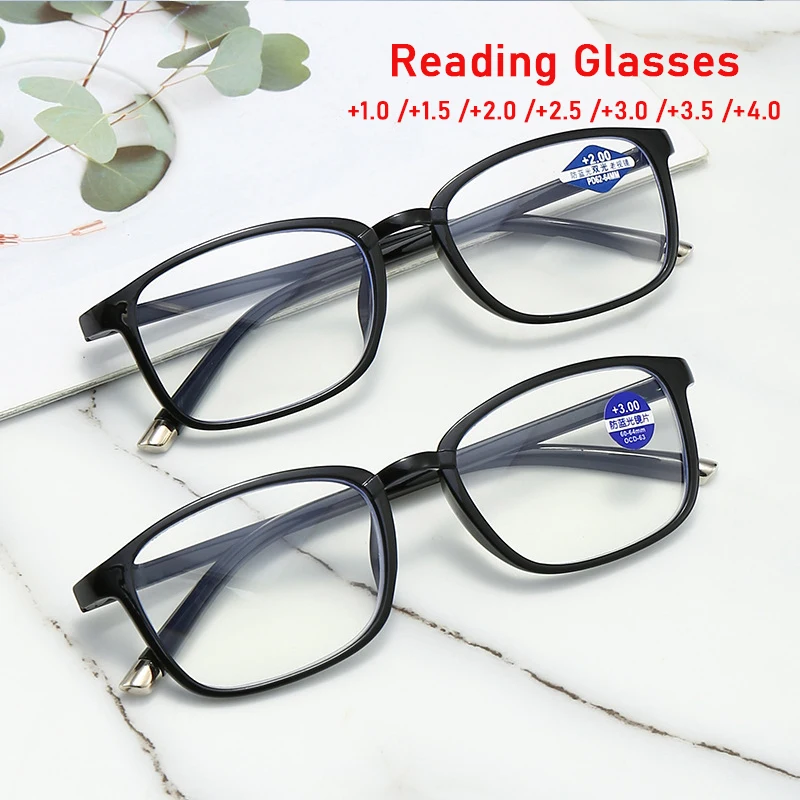 

Retro Reading Glasses For Women Men Anti-blue Light Presbyopic Glasses Diopter+1.5+2.0+2.5+3.0+3.5+4.0 Eyeglasses For Elderly