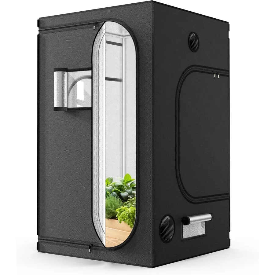 

Гидропонная водостойкая палатка для выращивания 48 x 48 x 78 со съемным напольным подносом и сумкой для инструментов для комнатных растений.