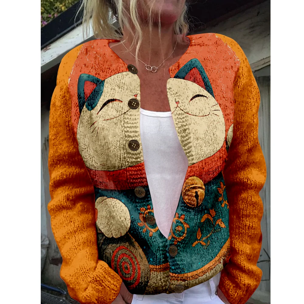 

Autumn Winter Knitted Cardigan Vintage Casual Sweater Japanese Fashion Streetwear Women Sweaters Knit Top Cozy Jumpers Fashion