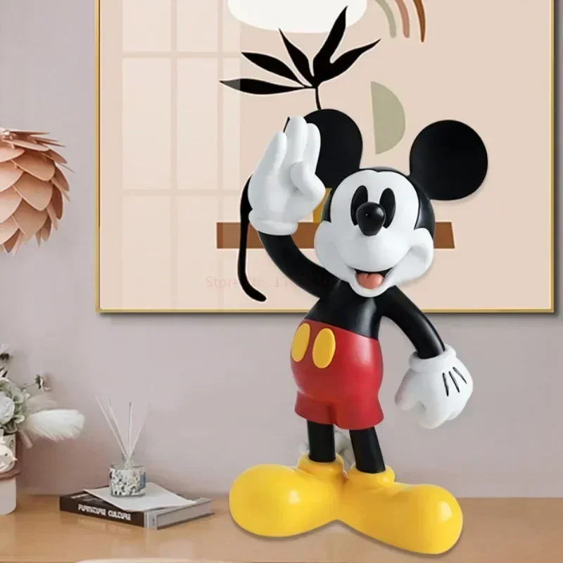 Estatua de modelo de moda de Mickey Mouse de Disney, figura de dibujos animados de 43cm, muñeco de resina de Mickey, juguetes de decoración, regalo, adorno para habitación de niños