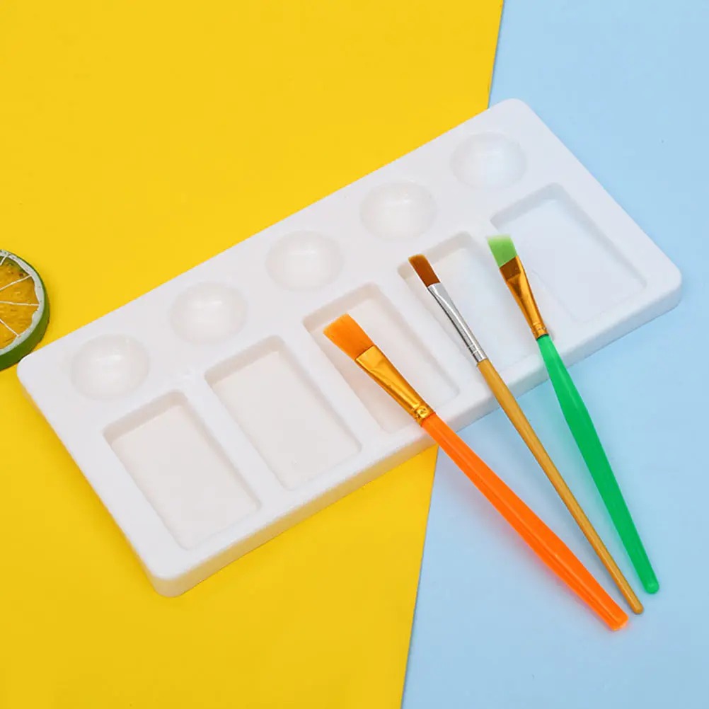 

3 Pcs Paint Trays Plastic Palette Painting Watercolor Mixing Painters Dish White Colour