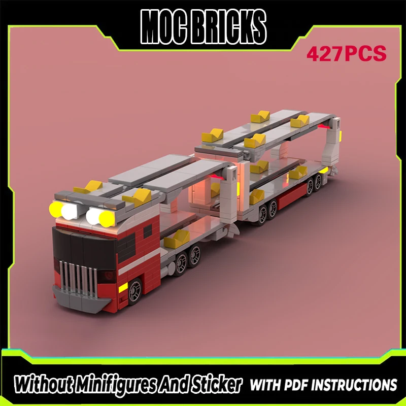 

City Car Model MOC Building Bricks Large Car Transporter Truck Modular Technology Gifts Holiday Assemble Children Toys Suit