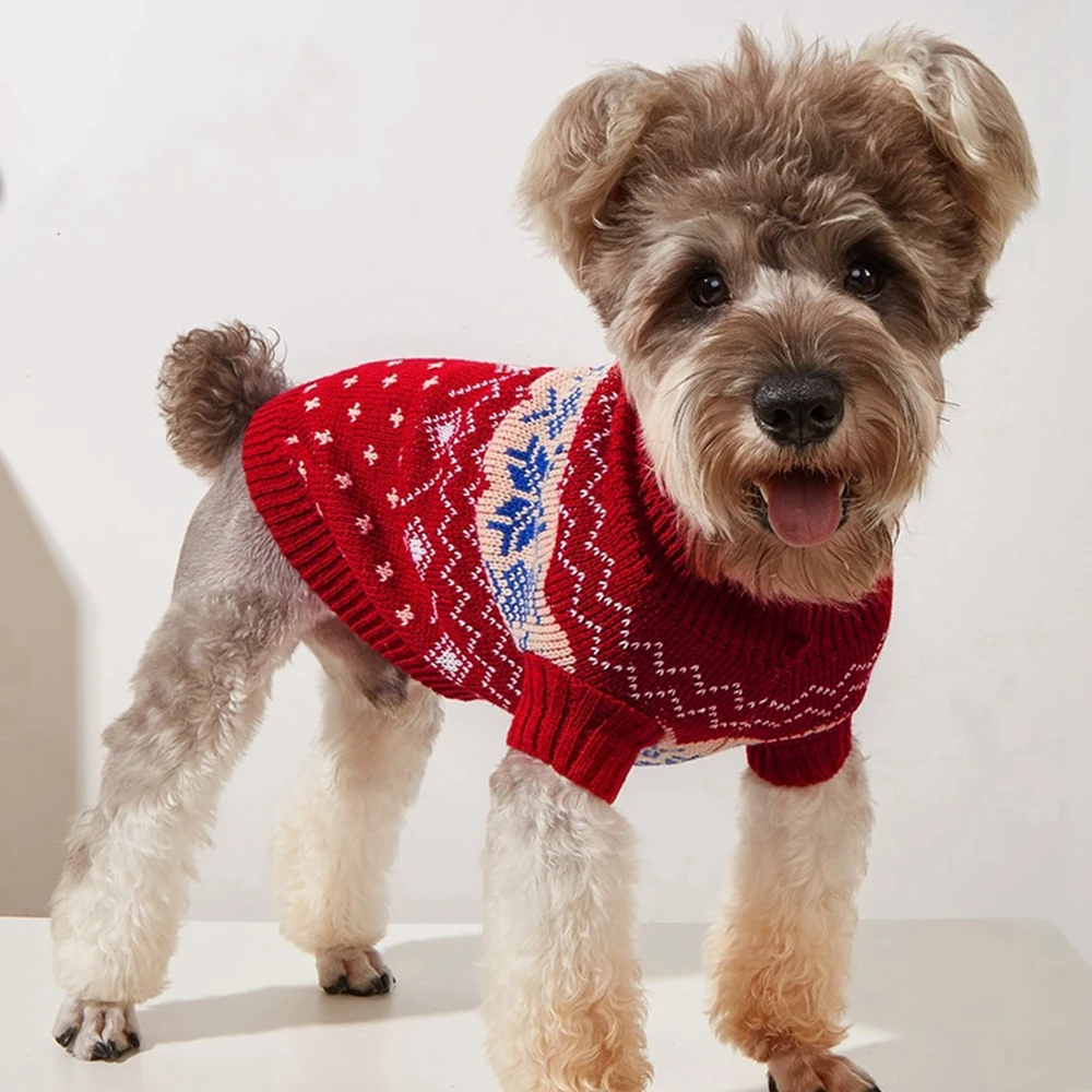 Christmas Dog Cat Sweater Knitted Pullover Winter Dog Clothes for Small Dogs Chihuahua Yorkies Puppy Jacket Pet Cat Clothing