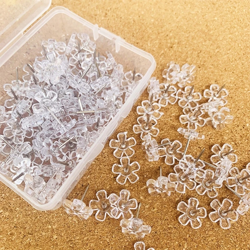 D0UA 100pcs Clear Flower Head Pusm для отображения изображения примечание примечание плакат Плака