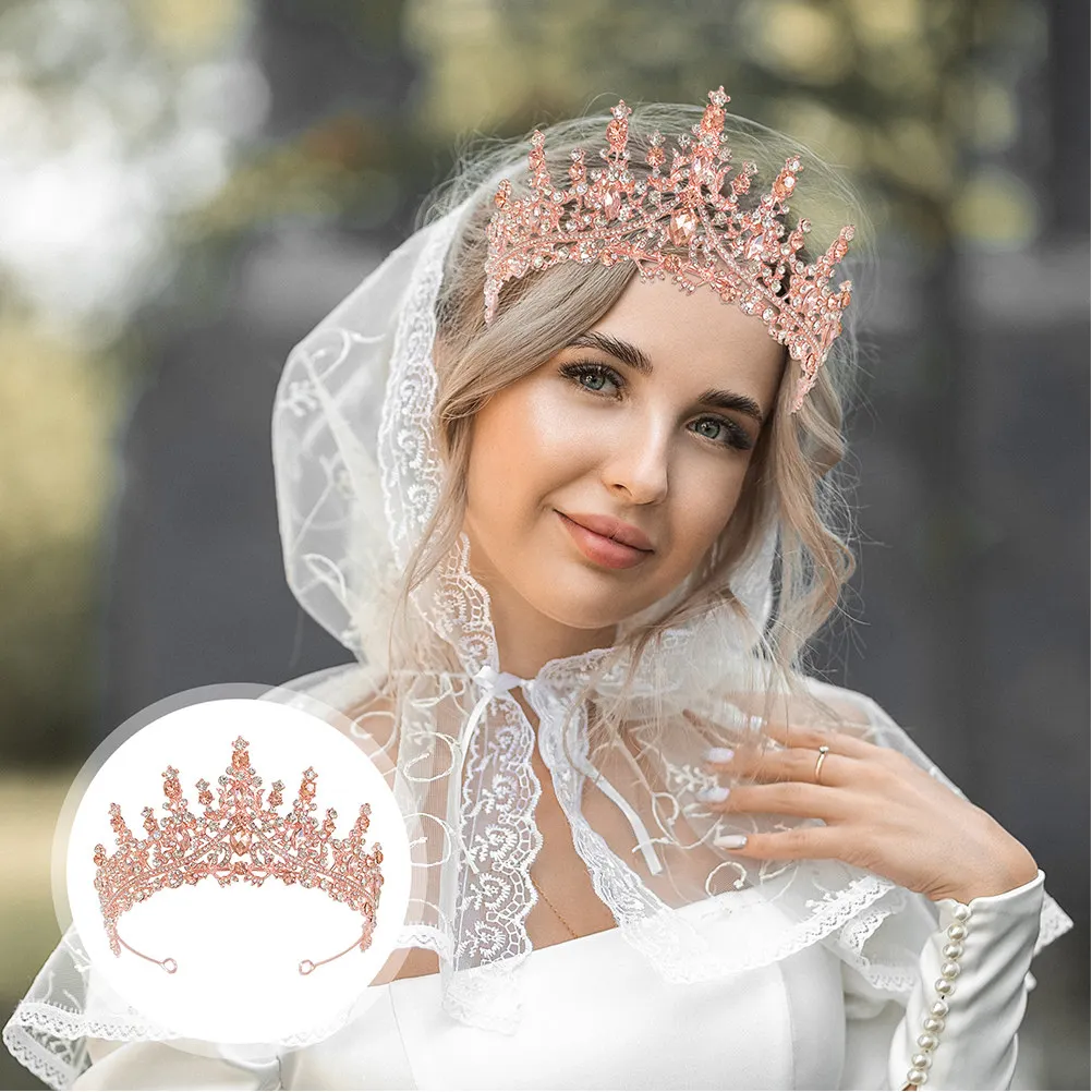 

Элегантная свадебная тиара со стразами, аксессуар для волос невесты, праздничный головной убор, женская тиара, корона для свадебной вечеринки, свадебный головной убор