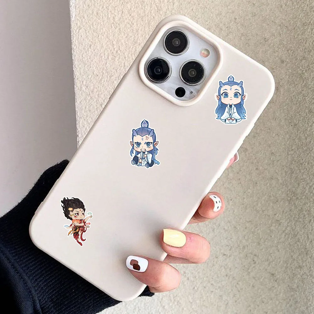 50PCS Anime Movie Nezha Ao Bing Naughty Image Peripheral Notebook Stickers DIY Decorative Stickers