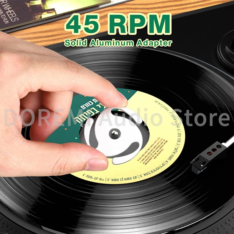 1Pcs Vinyl Record Turntable Adapter 45 RPM Player Accessories Disc Stabilizer Center Adapter All Aluminum For Big Hole Records