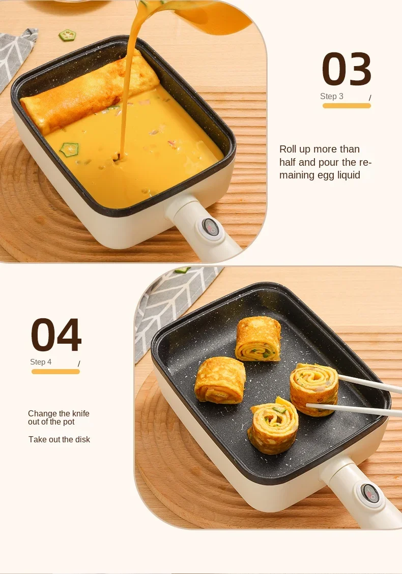 220V čtverec kotlík pro hustý tamagoyaki s non-stick maifan kámen povlak