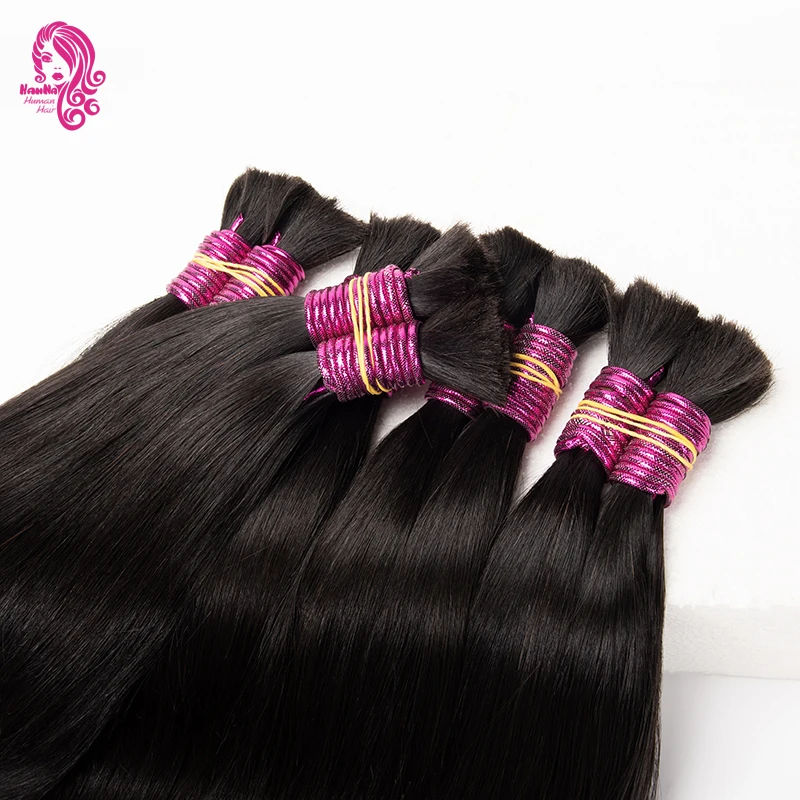 Human Hair Braiding Indian Premium Mega Hair Bulk 100% Unprocessed Natual Virgin Original Hair Extensions No Weft Super Straight