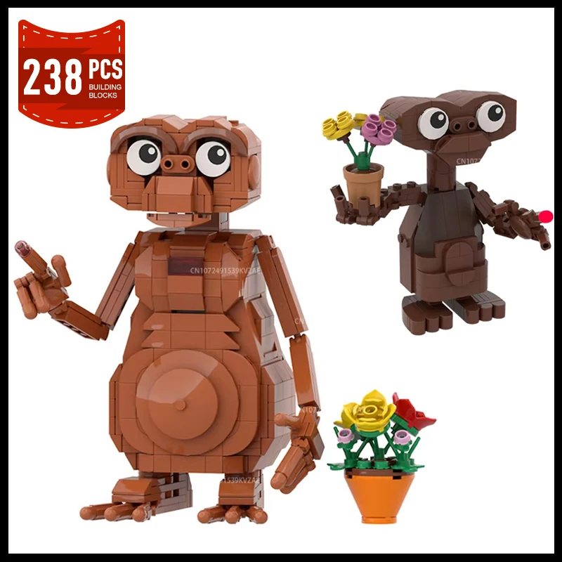 MOC E.T Robot Classic Movie Figures Terror Science Scary Action Figures Building Blocks Set Aldult Bricks Toys Gifts