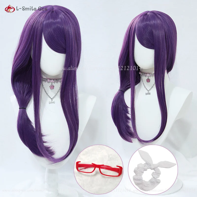 Anime Kamishiro Rize Cosplay Perücke Frauen 60cm lange lila Perücken hitze beständige synthetische Haare Kamishiro Rize Cosplay Brille Perücken