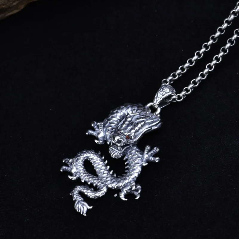 Imagem -04 - Chinese Zodiac Dragon Hollow Charms Pingentes para Homens e Mulheres 100 S925 Jóias de Prata Nova Moda Bocai3d