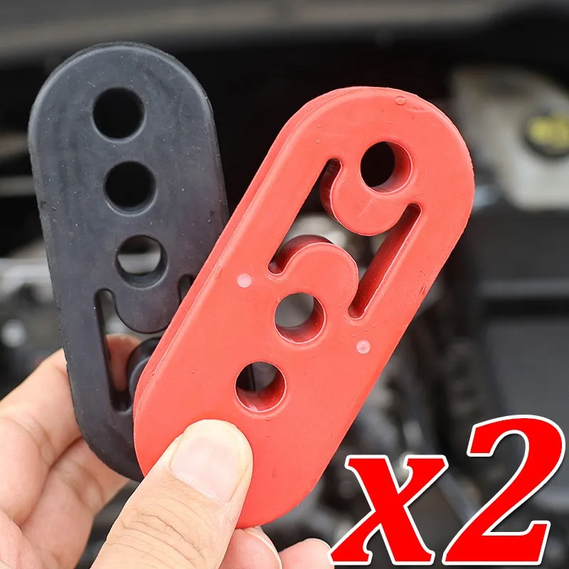 4Holes Car Exhaust Pipe Mount Brackets Hanger Insulator Rubber Hanger Liner Bracket Black Red Lifting Ear Muffler Hanger 1-2PCS