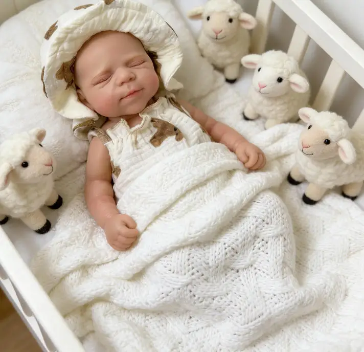 NPK 12'' Reborn Pascale Mouth Can Open Full Solid Platinum Silicone Super Soft Flexible Elastic Premie Size Handmade Reborn Doll