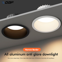 Anti-glare Recessed LED Downlight 15W 12W Dimmable Ceiling Lights 85-265V LED Spot Light for Home Living Room Bedroom Lighting