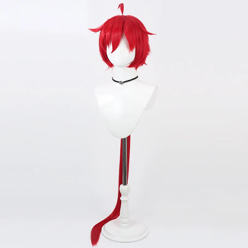 Kiryuin Kirara Cosplay Wig Compass red long 100cm Heat Resistant Synthetic Hair Halloween Party Role Play Carnival + Wig Cap