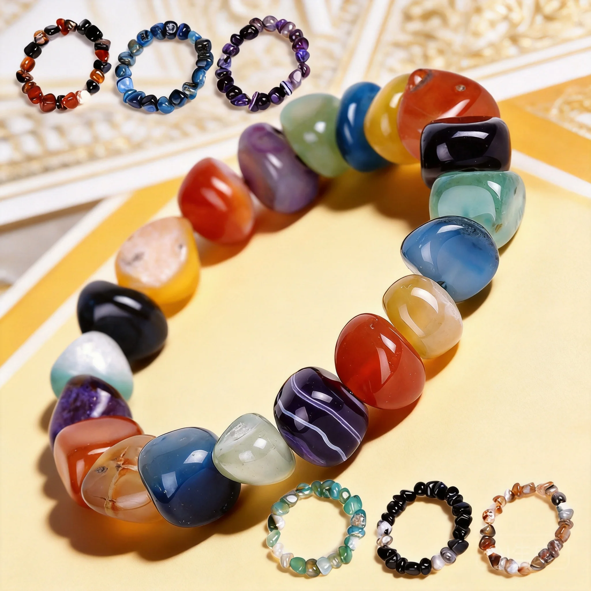 Irregular Natural Agate Bracelet 2026 Trendy Jewelry For Women Men Daily Wear Mixed Color Free Form Beaded Stretch Wrist Accesso