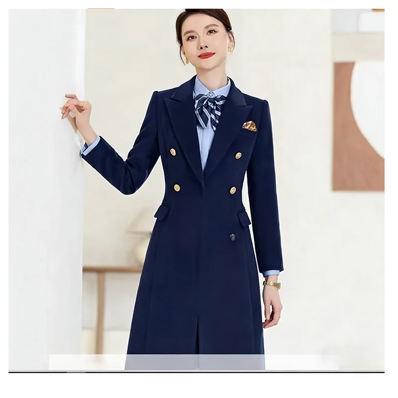 

Профессиональное шерстяное пальто для женщин для отелей и офисов со съемной пуховой подкладкой