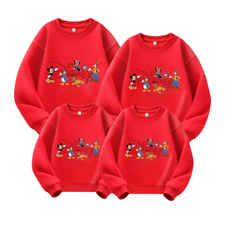 

2025 Disney Mickey Minnie Mouse Family Matching Shirts Cotton Dad Mom Bro Sis Kids Matching Clothes Christmas Pajamas Family