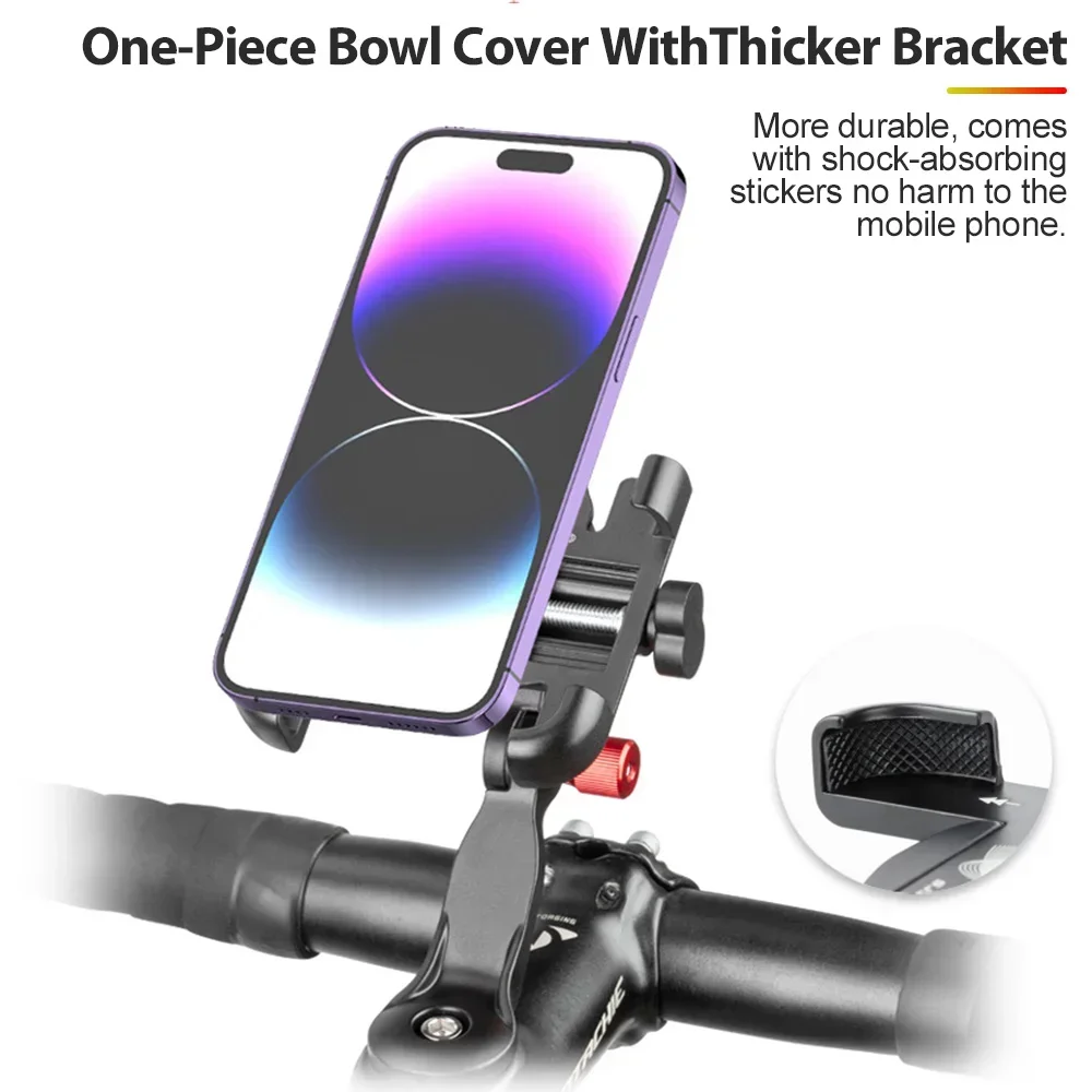 NEWBOLER MTB Phone Mount Stand Bicycle Holder 360 Degrees Rotatable Aluminum Adjustable Bike Phone Holder Nonslip Holder