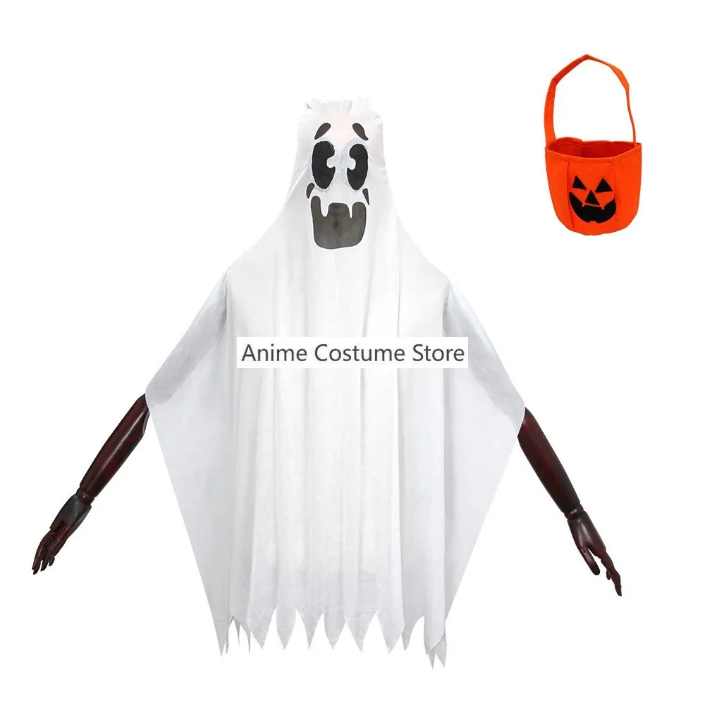 Halloween Horror Cosplay Costume Kids Ghost Tassels Cloak Vampire Elf Dress Pumpkin Basket Children Boys Girl Kawaii Party Suit