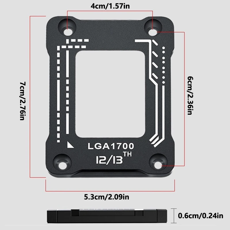 △ Desktop Computer Motherboard CPU Bracket LGA1700 Anti-pressure Bending Base Correcting Frame  12th 13th Processor Cover