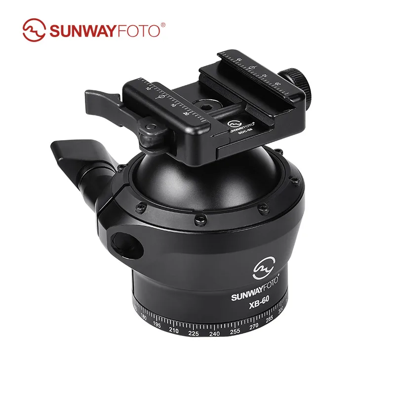 SUNWAYFOTO XB-60 60mm Ballhead for Hunting Tripod,with Picatinny and Arca Swiss Clamp,Load 44lb(20KG)