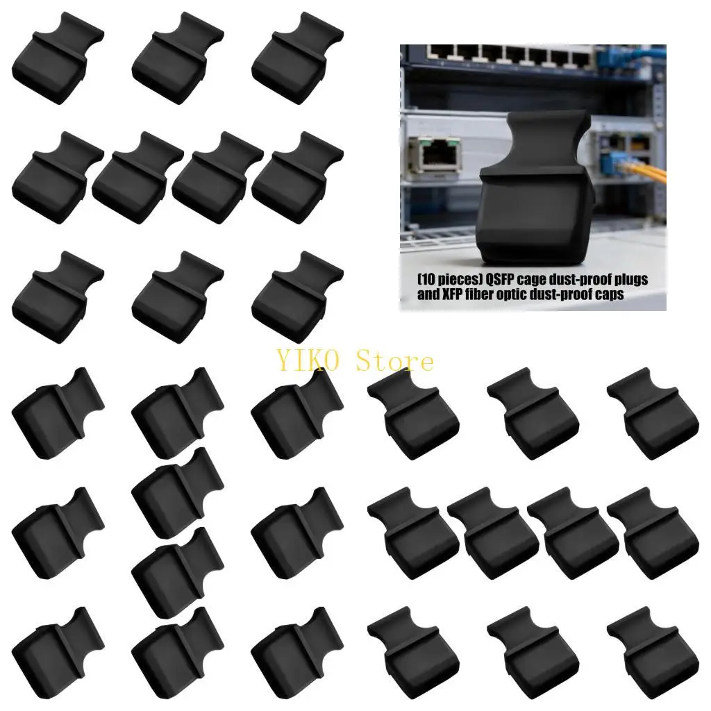 K32C Multipurpose QSFP Module Dust Shielding And XFP Transceiver Cap In Black Silicone Design