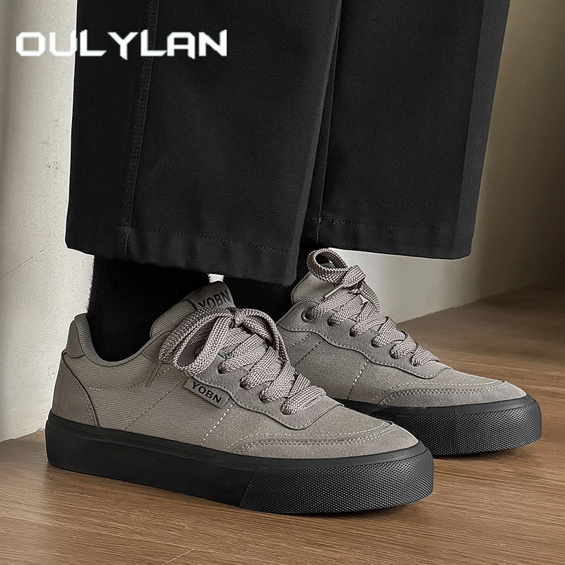 

Oulylan кроссовки на шнуровке на толстой подошве, износостойкая нескользящая обувь, мужская повседневная удобная дышащая парусиновая обувь, размеры 39-44