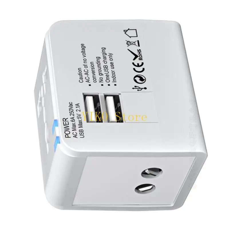 K32C Globals Converters Power พร้อมพอร์ตการชาร์จ USB สองครั้งอะแดปเตอร์เดินทางแบบกะทัดรัด