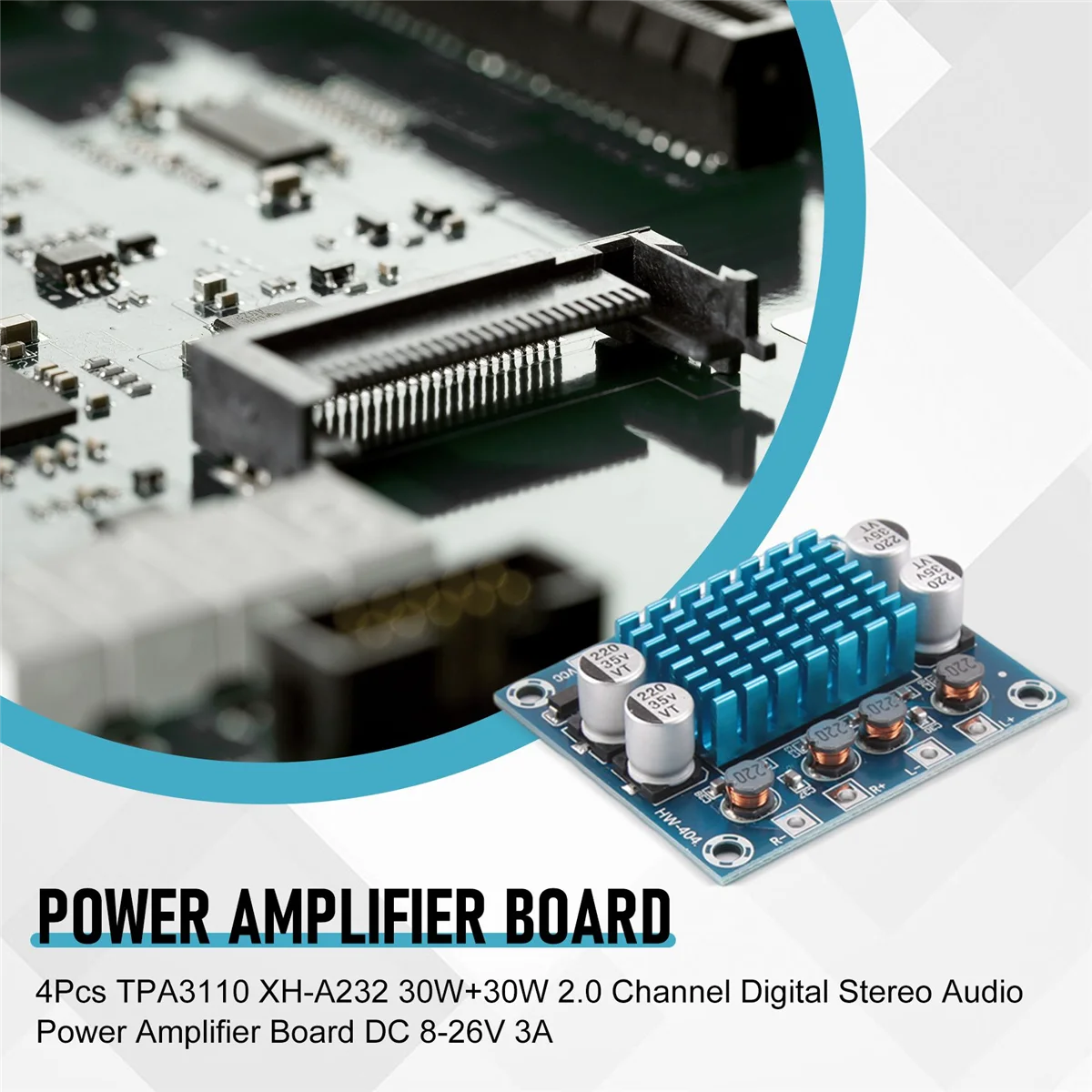 4Pcs TPA3110 XH-A232 30W+30W 2.0 Channel Digital Stereo Audio Power Amplifier Board DC 8-26V 3AJAS