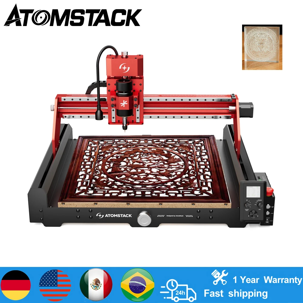

ATOMSTACK C4 PRO CNC Router Machine 200W with Offline Control Emergency Stop Button for Deep Engraving Cutting Wood Metal Acryli