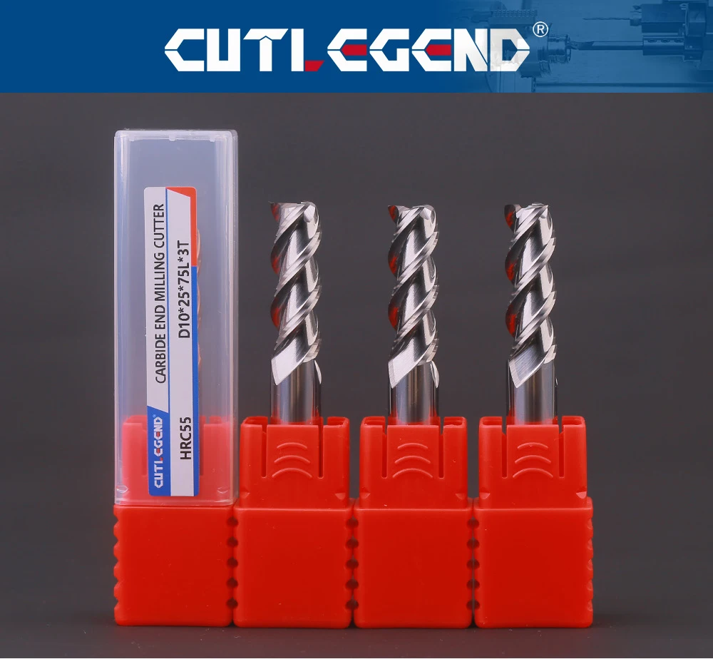 HRC55 3F Schaftfräser 3 Schneiden Aluminium-Fräser CNC Hochleistungs-Bearbeitungswerkzeug Wolframkarbid 1-12MM 10 Stück Schaftfräser – Detail 1