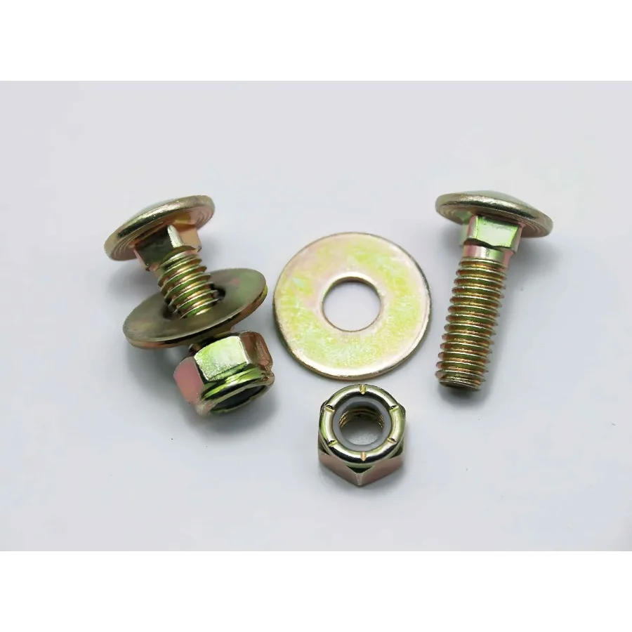 Bulloni per carrello da 5 16" x 1" per galvanizzazione del colore del collo quadrato con dado di bloccaggio in nylon e kit di assortimento di rondelle di grandi dimensioniCarbon